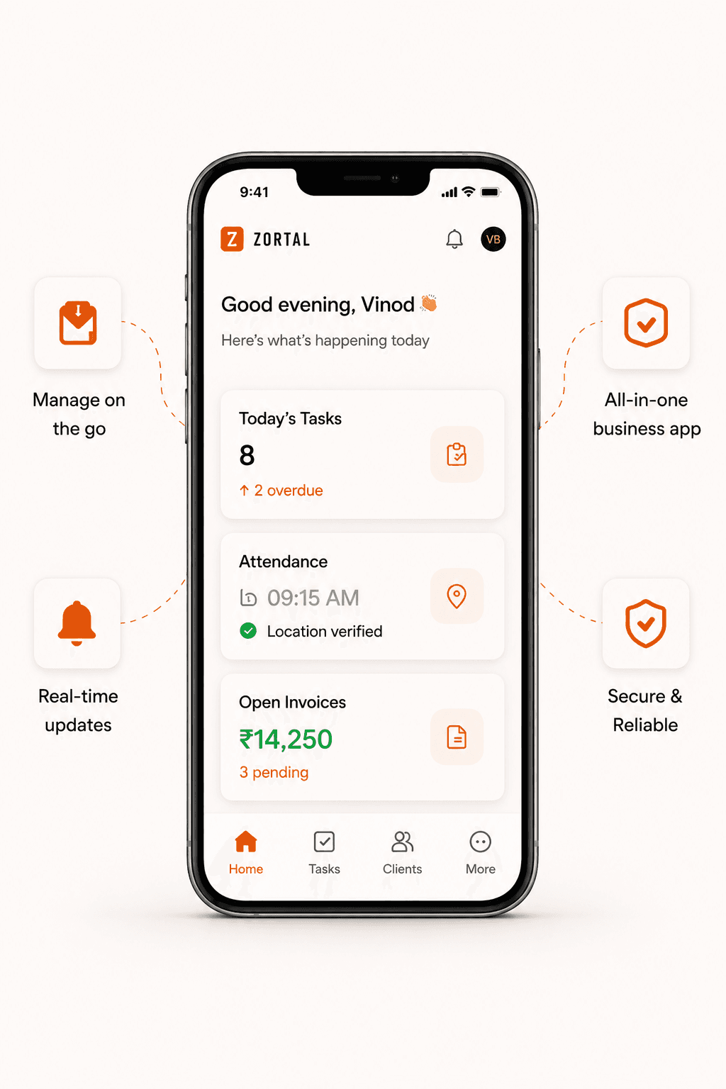 Zortal mobile app preview