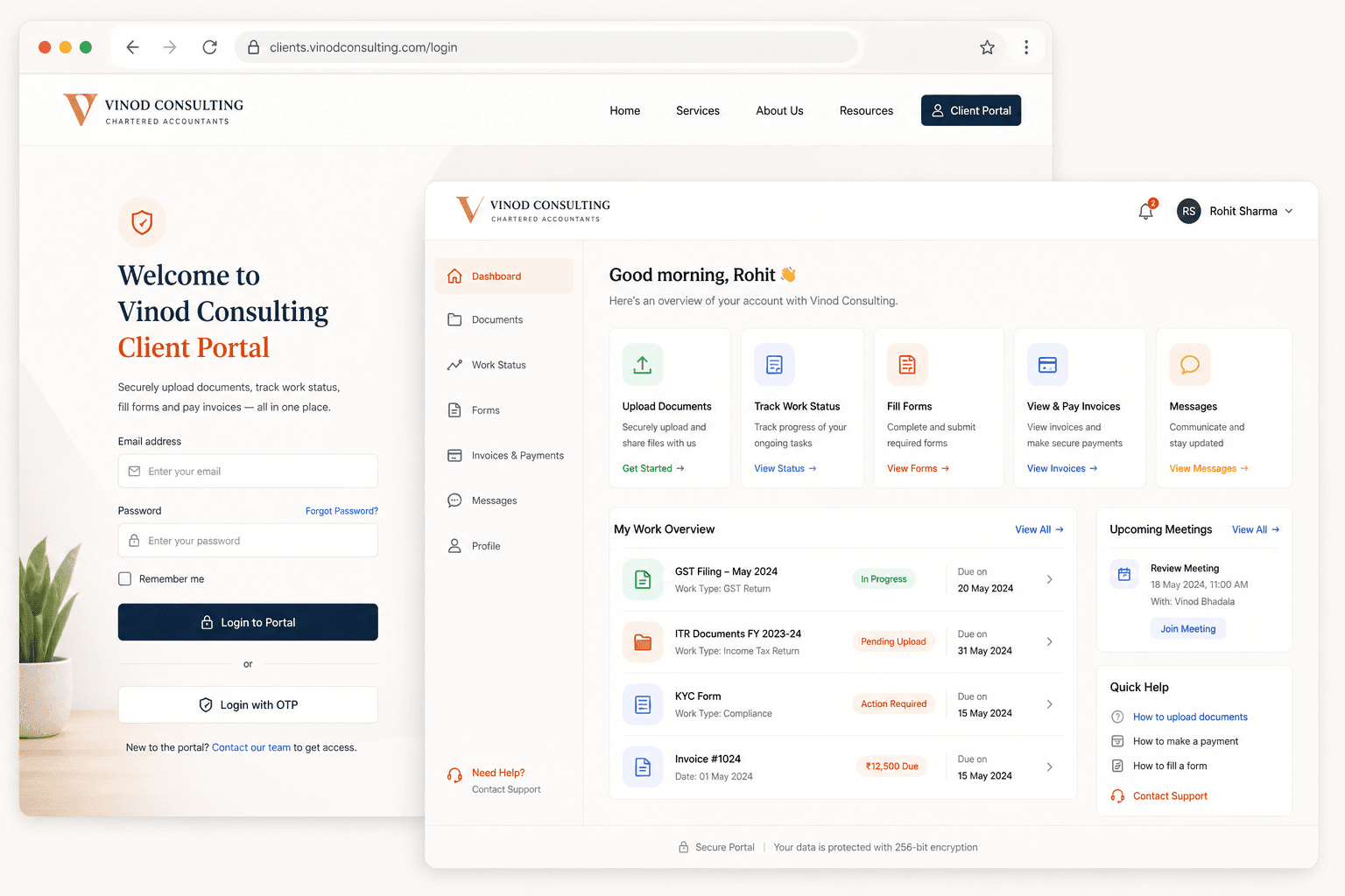 Client portal preview